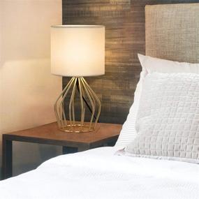img 2 attached to 💡 HAITRAL Modern Minimalist Gold Table Lamps Set of 2 - Farmhouse Nightstand Lamps with Hollowed Out Base and White Fabric Shade, Small Bedside Lamps for Bedrooms, Girls Room, Ideal Gifts