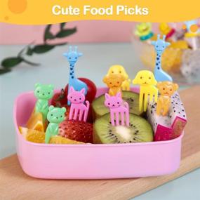 img 1 attached to Fun and Adorable 60PCS Animal Food Picks for Kids - Ideal for Bento Box Toothpicks, Reusable Lunch Picks, and Toddler Meals