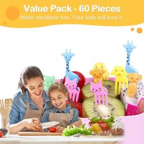 img 3 attached to Fun and Adorable 60PCS Animal Food Picks for Kids - Ideal for Bento Box Toothpicks, Reusable Lunch Picks, and Toddler Meals