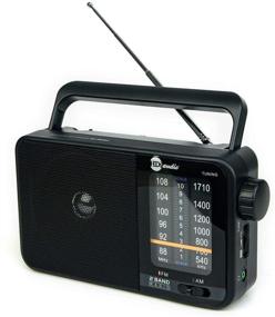 img 4 attached to HDi Audio Home Portable Premium Retro AM/FM Analog Radio Player: Headphone Jack, Built-in Speaker, Rugged Design, Large Tuning Knob, Best Reception (Black)