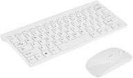 💻 ultra-thin mini wired keyboard and mouse combo - compact, lightweight design, usb keyboard and optical mouse set for pc laptop (white) logo