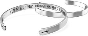 img 1 attached to 🙏 Love One Another As I Have Loved You Cross Bracelet: A Faith-Inspiring Accessory for Catholic or Christian Women & Girls