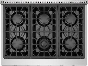 img 2 attached to Empava 36-inch Slide-in Natural Gas Rangetop: 6 Deep Recessed Sealed Ultra High-Low Burners with Heavy Duty Continuous Grates in Stainless Steel - White, 36 Inch