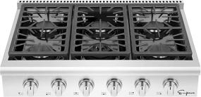 img 4 attached to Empava 36-inch Slide-in Natural Gas Rangetop: 6 Deep Recessed Sealed Ultra High-Low Burners with Heavy Duty Continuous Grates in Stainless Steel - White, 36 Inch