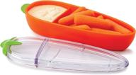 🥕 joie carrot: bpa-free, lfgb approved, sectioned food container for snacks - one size, orange логотип