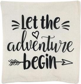 img 2 attached to 🏕️ Arundeal Decorative Throw Pillow Case Cover, 18 x 18 Inches - Let the Adventure Begin - Perfect for Camping & Camper decor