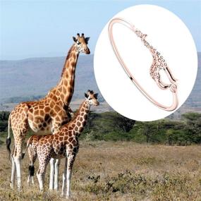 img 2 attached to Stylish Giraffe Bangle Bracelet - 🦒 Fashionable Animal Jewelry for Women and Girls