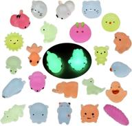 🎉 s & e teacher's edition 60pcs mochi squishy toys: glow in the dark, cute animals, assorted colors - perfect party favors for kids! логотип