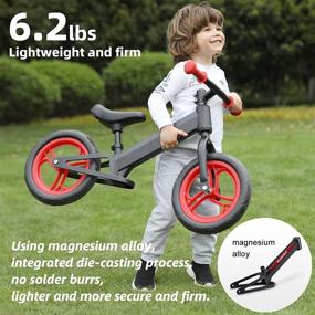 img 1 attached to ELANTRIP Lightweight Magnesium Alloy Frame Balance Bike - Non-Pneumatic Tires, No Pedal Sport Balance Bike 12 inch for Ages 2-5 Years Old - Adjustable Seat for Cute Toddler Kids