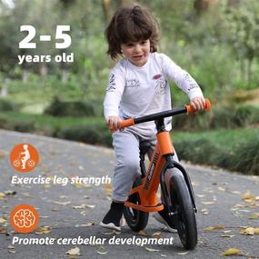 img 3 attached to ELANTRIP Lightweight Magnesium Alloy Frame Balance Bike - Non-Pneumatic Tires, No Pedal Sport Balance Bike 12 inch for Ages 2-5 Years Old - Adjustable Seat for Cute Toddler Kids