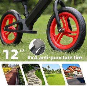 img 2 attached to ELANTRIP Lightweight Magnesium Alloy Frame Balance Bike - Non-Pneumatic Tires, No Pedal Sport Balance Bike 12 inch for Ages 2-5 Years Old - Adjustable Seat for Cute Toddler Kids