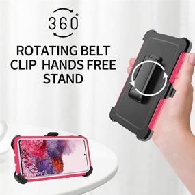 img 2 attached to 🌪️ Rugged Heavy Duty Szfirstey Case for Galaxy S21 Ultra – Military Grade Protection with Belt-Clip Holster, Shock and Dust Proof, Hot Pink/White