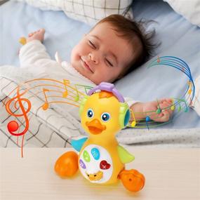 img 1 attached to 🦆 Dancing Walking Baby Musical Duck Toy with Light Up Tummy Time, Ideal Infant Toys for 0-3, 3-6, 6-12, and 12-18 Month Old Boys and Girls. Perfect Gifts for 1 Year Old. Enhances Baby Learning and Development. Suitable for Toddlers Age 1-2.