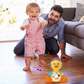 img 2 attached to 🦆 Dancing Walking Baby Musical Duck Toy with Light Up Tummy Time, Ideal Infant Toys for 0-3, 3-6, 6-12, and 12-18 Month Old Boys and Girls. Perfect Gifts for 1 Year Old. Enhances Baby Learning and Development. Suitable for Toddlers Age 1-2.