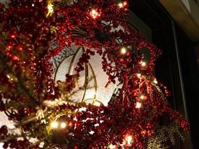 img 1 attached to 🎄 Red Co. 22” Light-Up Christmas Wreath: Festive Red Cranberries & Timed LED Lights