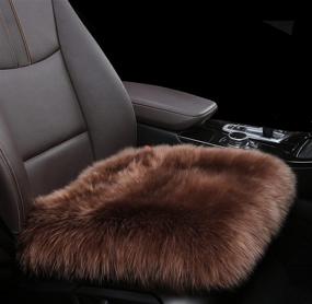 img 4 attached to Sisha-A Wholehide Sheepskin Seat Cover Soft Natural Long Wool Car Seat Cushion 18Inches X 18Inches Chair Seat Pad (Chocolate)