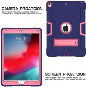 img 3 attached to 📱 CASEHAVEN iPad Air 3 Case 2019 / iPad Pro 10.5 inch - Rugged Kickstand Series, Purple Pink