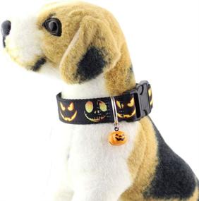 img 2 attached to Halloween Pet Collar: Adjustable, Bell, Seat Belt Compatible Nylon Fabric for Dogs - OneCut Product