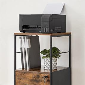 img 2 attached to Industrial Rustic Brown and Black Printer Cabinet with Drawer and Lock - VASAGLE Filing Cabinet for Home Office, Rolling File Cabinet for Suspended Folder, A4 and Letter Sized Documents (Model: UOFC044B01)