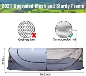 img 3 attached to 🏕️ L RUNNZER Single Pop-up Portable Mosquito Camping Net Tent: Ultimate Protection for Outdoor Travels, Camping, and Backyard Relaxation - Upgraded Mesh Auto-Expanding!