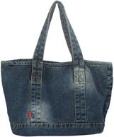 👜 large capacity denim tote bag- vantoo women's top handle satchel shoulder handbags purse with zipper and multiple pockets logo