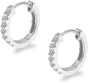 img 2 attached to 💎 Sterling Silver 15mm Oval Tiny Small Huggie Hoop Earrings with AAA Cubic Zirconia - Stunning and Dazzling Accessories for Every Occasion