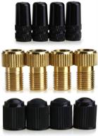 🚲 suniy bike valve adapter converter copper valve for road bike pump accessories cycling tire tools - set of 4pcs + bonus fresta valve cap & schrader valve cap (car adapter) logo