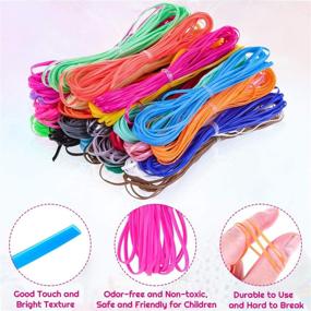 img 1 attached to 🔑 Lanyard String Set: Cridoz 25 Vibrant Gimp String Plastic Lacing Cord with 20pcs Snap Clip Hooks and Keyrings for Crafts, Bracelet, Lanyards and Jewelry Making