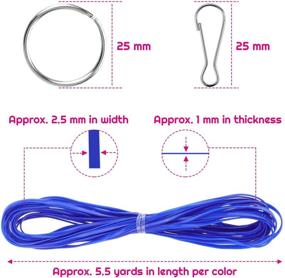 img 2 attached to 🔑 Lanyard String Set: Cridoz 25 Vibrant Gimp String Plastic Lacing Cord with 20pcs Snap Clip Hooks and Keyrings for Crafts, Bracelet, Lanyards and Jewelry Making