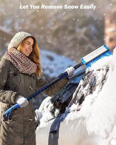 img 2 attached to ❄️ JOYTUTUS Extendable Snow Brush for Trucks - 5-in-1, 27″-47″, Durable & Sturdy, No Scratch, 270° Car Snow Scraper with Brush, Foam Grip, Detachable ABS Ice Scraper for Car, SUV