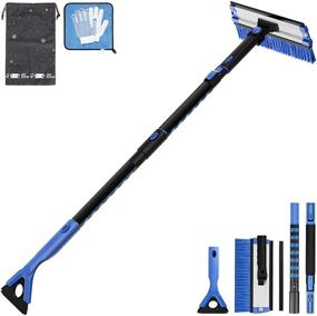 img 4 attached to ❄️ JOYTUTUS Extendable Snow Brush for Trucks - 5-in-1, 27″-47″, Durable & Sturdy, No Scratch, 270° Car Snow Scraper with Brush, Foam Grip, Detachable ABS Ice Scraper for Car, SUV