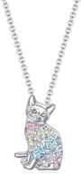 🐱 little cat necklace gifts for girls - rainbow dainty kitty necklaces: perfect jewelry gift for women, boys, teen girls, and cat lovers logo