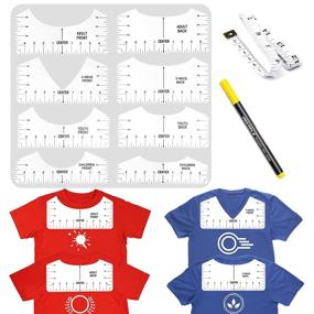 img 4 attached to 👕 Tshirt Ruler Set: 10 Pcs Alignment Tools for Vinyl Design Centering | Adult, Youth, Toddler, Infant Sizes | Washable Marker Included