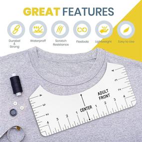 img 1 attached to 👕 Tshirt Ruler Set: 10 Pcs Alignment Tools for Vinyl Design Centering | Adult, Youth, Toddler, Infant Sizes | Washable Marker Included