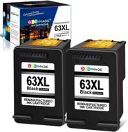 🖨️ gpc image remanufactured ink cartridge replacement for hp 63xl 63 xl - compatible with hp officejet 3830 5252 5255 5258 4650, hp envy 4520 4512 4516 4510 4528, hp deskjet 1112 3630 3632 3634 - printer tray included (2 black) logo