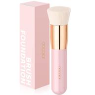 docolor flat top kabuki foundation brush - premium synthetic face makeup brush for powder, liquid, cream blending - mineral buffing, stippling & blending makeup tools in pink logo