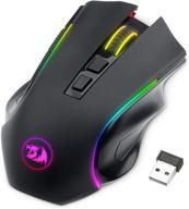 🖱️ redragon m602 wireless gaming mouse rgb backlit: rechargeable and 7 programmable buttons for windows pc gamers logo