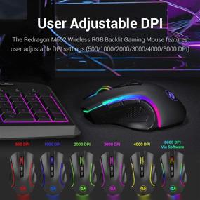 img 1 attached to 🖱️ Redragon M602 Wireless Gaming Mouse RGB Backlit: Rechargeable and 7 Programmable Buttons for Windows PC Gamers