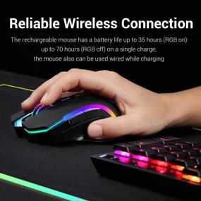 img 2 attached to 🖱️ Redragon M602 Wireless Gaming Mouse RGB Backlit: Rechargeable and 7 Programmable Buttons for Windows PC Gamers