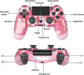 img 2 attached to 🎮 Wireless Bluetooth Gamepad Joystick Controller, Pink Camo, Rechargeable Battery - PS4 Controller for Playstation 4/Pro/Slim/PC/Android/iOS with Mobile Game Phone Mount Clip