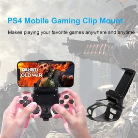 img 3 attached to 🎮 Wireless Bluetooth Gamepad Joystick Controller, Pink Camo, Rechargeable Battery - PS4 Controller for Playstation 4/Pro/Slim/PC/Android/iOS with Mobile Game Phone Mount Clip