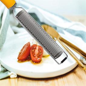 img 2 attached to 🍋 Lemon Zester and Cheese Grater - Razor Sharp Stainless Steel Blade - Dishwasher Safe - Orange Color