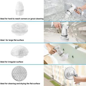 img 2 attached to 🧼 IEZFIX Rechargeable Electric Spin Scrubber for Tub, Tile, Floor, Sink, Window - Cordless Power Scrubber with 4 Replaceable Cleaning Brush Heads