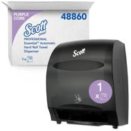 scott essential electronic towel dispenser - fast change, smoke color with purple-core logo