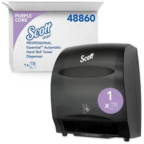 img 4 attached to Scott Essential Electronic Towel Dispenser - Fast Change, Smoke Color with Purple-Core