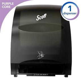 img 3 attached to Scott Essential Electronic Towel Dispenser - Fast Change, Smoke Color with Purple-Core