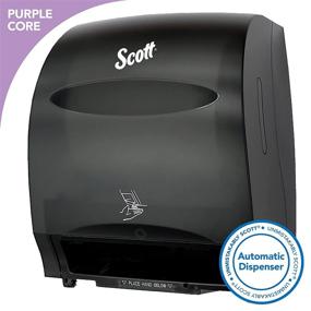 img 2 attached to Scott Essential Electronic Towel Dispenser - Fast Change, Smoke Color with Purple-Core