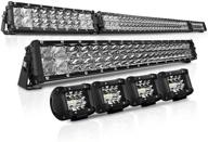 🚚 52 inch 22 inch triple row flood spot beam combo led light bar kit with 4pcs 4 inch led pods - 32000lm 6500k, ip68 rated osram chip led light bars for truck atv by rigidhorse logo