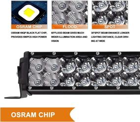 img 3 attached to 🚚 52 Inch 22 Inch Triple Row Flood Spot Beam Combo LED Light Bar Kit with 4PCS 4 Inch LED Pods - 32000LM 6500k, IP68 Rated Osram Chip LED Light Bars for Truck ATV by Rigidhorse