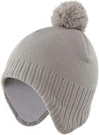 🧢 warm & cozy: home prefer toddler earflap fleece knit beanie - perfect winter hat for boys and girls logo